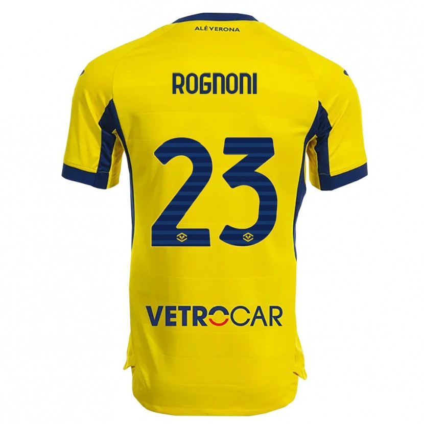 Danxen Mann Alessia Rognoni #23 Gul Marineblå Bortetrøye Drakt Trøye 2025/26 Skjorter T-Skjorte