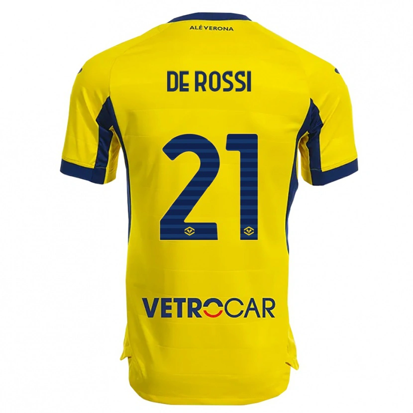 Danxen Mann Michele De Rossi #21 Gul Marineblå Bortetrøye Drakt Trøye 2025/26 Skjorter T-Skjorte