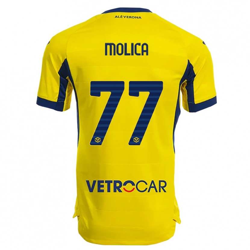 Danxen Mann Francesco Molica #77 Gul Marineblå Bortetrøye Drakt Trøye 2025/26 Skjorter T-Skjorte