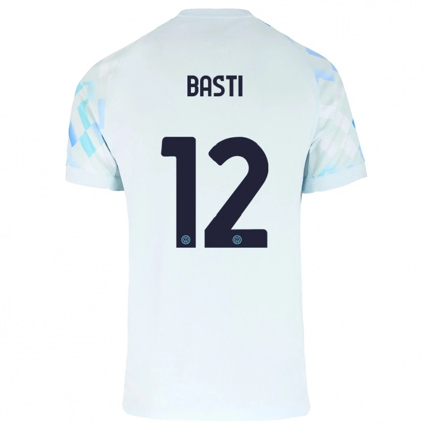 Danxen Mann Matteo Basti #12 Hvit Blå Bortetrøye Drakt Trøye 2025/26 Skjorter T-Skjorte