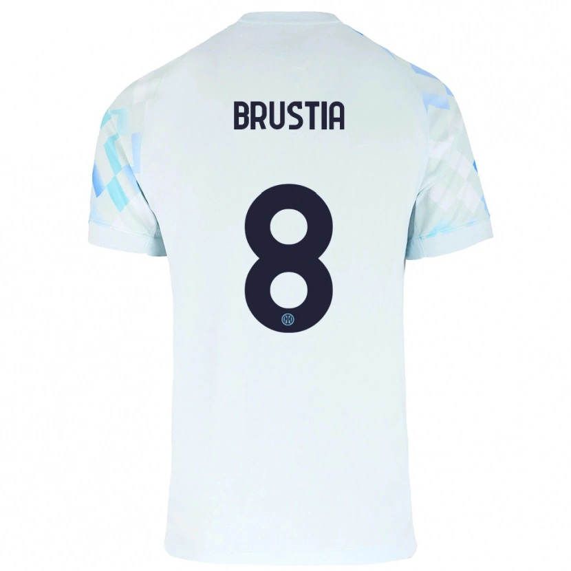 Danxen Mann Martina Brustia #8 Hvit Blå Bortetrøye Drakt Trøye 2025/26 Skjorter T-Skjorte