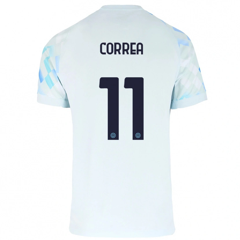 Danxen Mann Joaquin Correa #11 Hvit Blå Bortetrøye Drakt Trøye 2025/26 Skjorter T-Skjorte