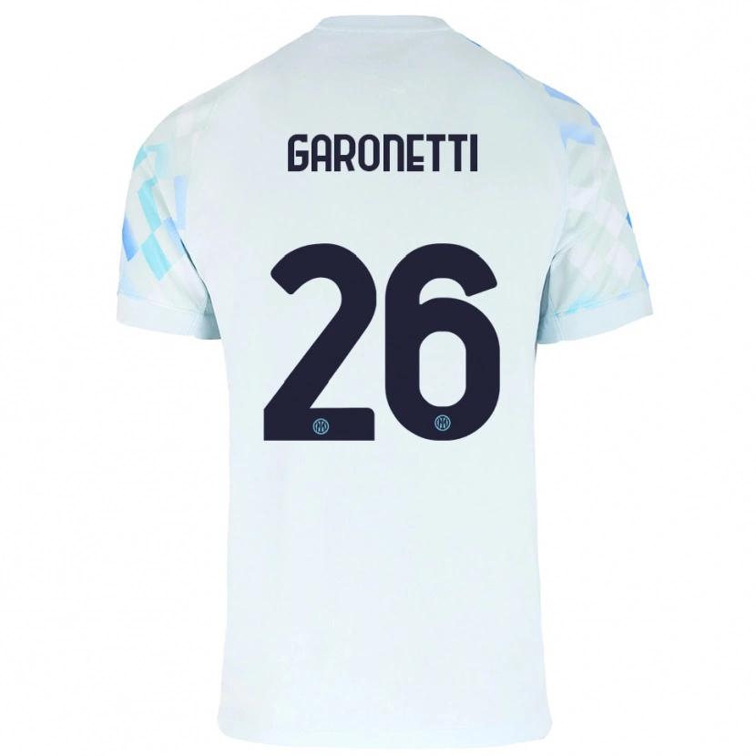 Danxen Mann Gabriele Garonetti #26 Hvit Blå Bortetrøye Drakt Trøye 2025/26 Skjorter T-Skjorte