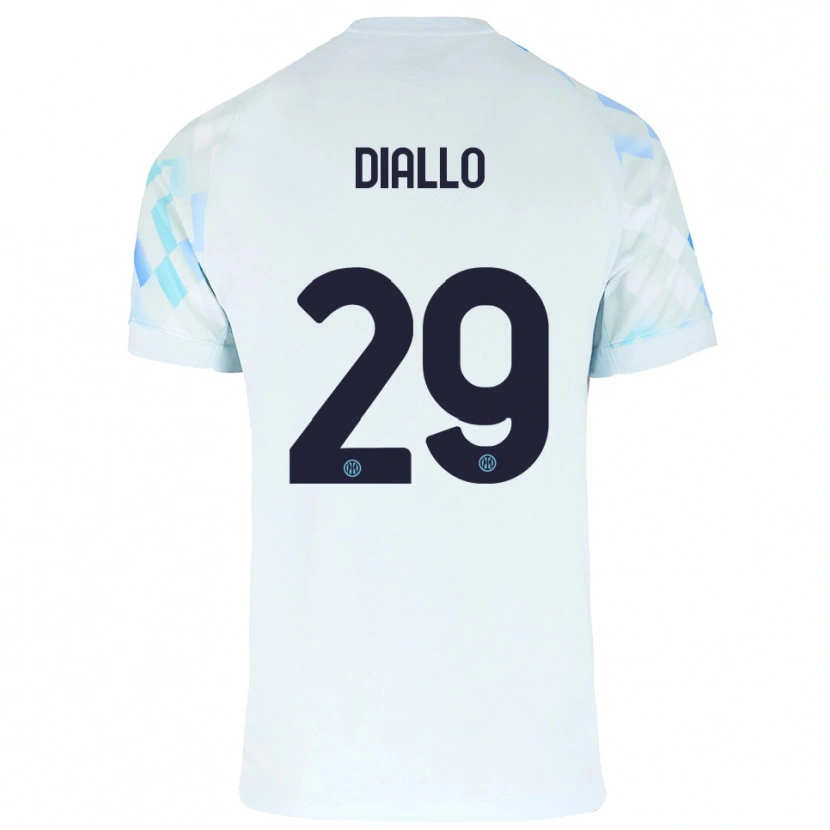 Danxen Mann Oumar Diallo #29 Hvit Blå Bortetrøye Drakt Trøye 2025/26 Skjorter T-Skjorte