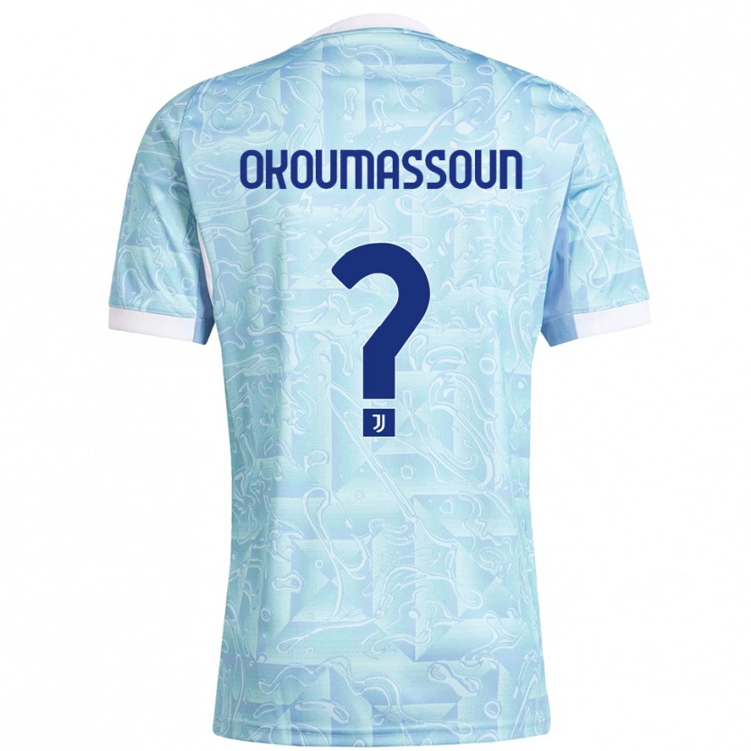 Danxen Mann Ismaele Okoumassoun #0 Lyseblå Gul Bortetrøye Drakt Trøye 2025/26 Skjorter T-Skjorte