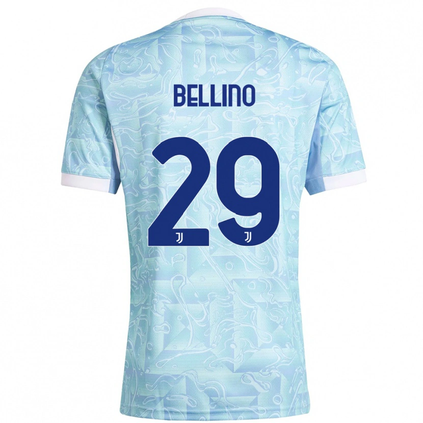 Danxen Mann Filippo Bellino #29 Lyseblå Gul Bortetrøye Drakt Trøye 2025/26 Skjorter T-Skjorte