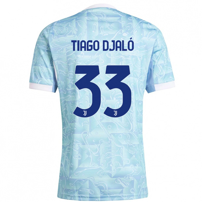Danxen Mann Tiago Djaló #33 Lyseblå Gul Bortetrøye Drakt Trøye 2025/26 Skjorter T-Skjorte