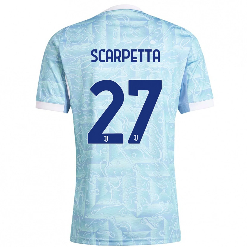 Danxen Mann Jacopo Scarpetta #27 Lyseblå Gul Bortetrøye Drakt Trøye 2025/26 Skjorter T-Skjorte