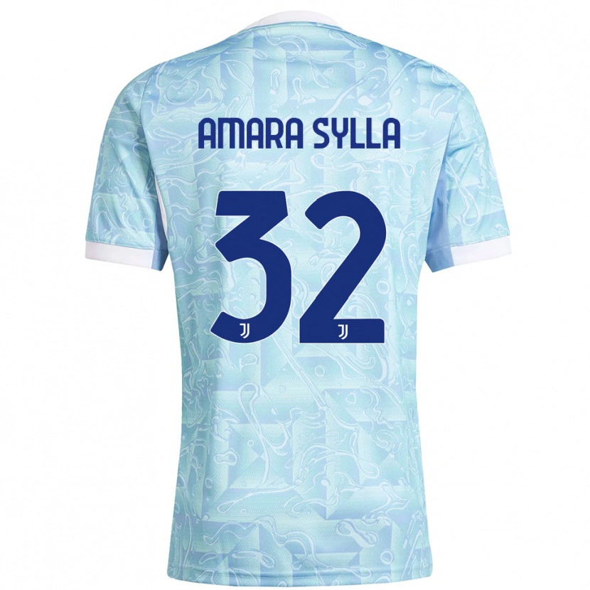 Danxen Mann Idris Amara Sylla #32 Lyseblå Gul Bortetrøye Drakt Trøye 2025/26 Skjorter T-Skjorte