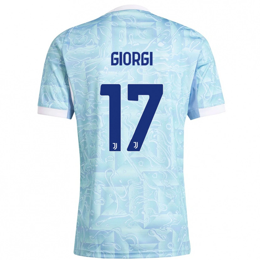 Danxen Mann Lorenzo Giorgi #17 Lyseblå Gul Bortetrøye Drakt Trøye 2025/26 Skjorter T-Skjorte