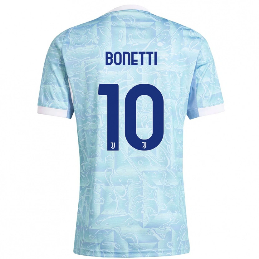 Danxen Mann Andrea Bonetti #10 Lyseblå Gul Bortetrøye Drakt Trøye 2025/26 Skjorter T-Skjorte