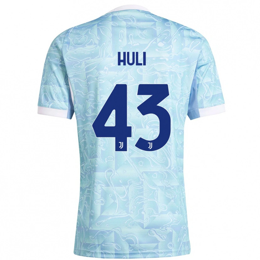 Danxen Mann Raffaele Huli #43 Lyseblå Gul Bortetrøye Drakt Trøye 2025/26 Skjorter T-Skjorte