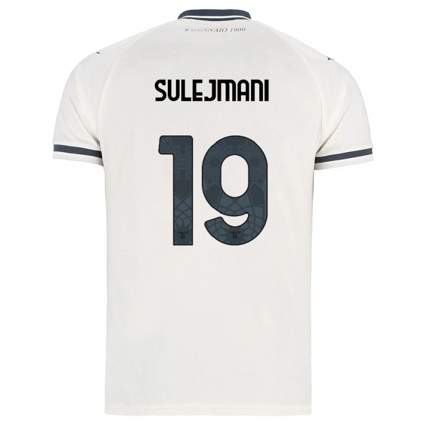 Danxen Mann Flavio Sulejmani #19 Hvit Marineblå Bortetrøye Drakt Trøye 2025/26 Skjorter T-Skjorte