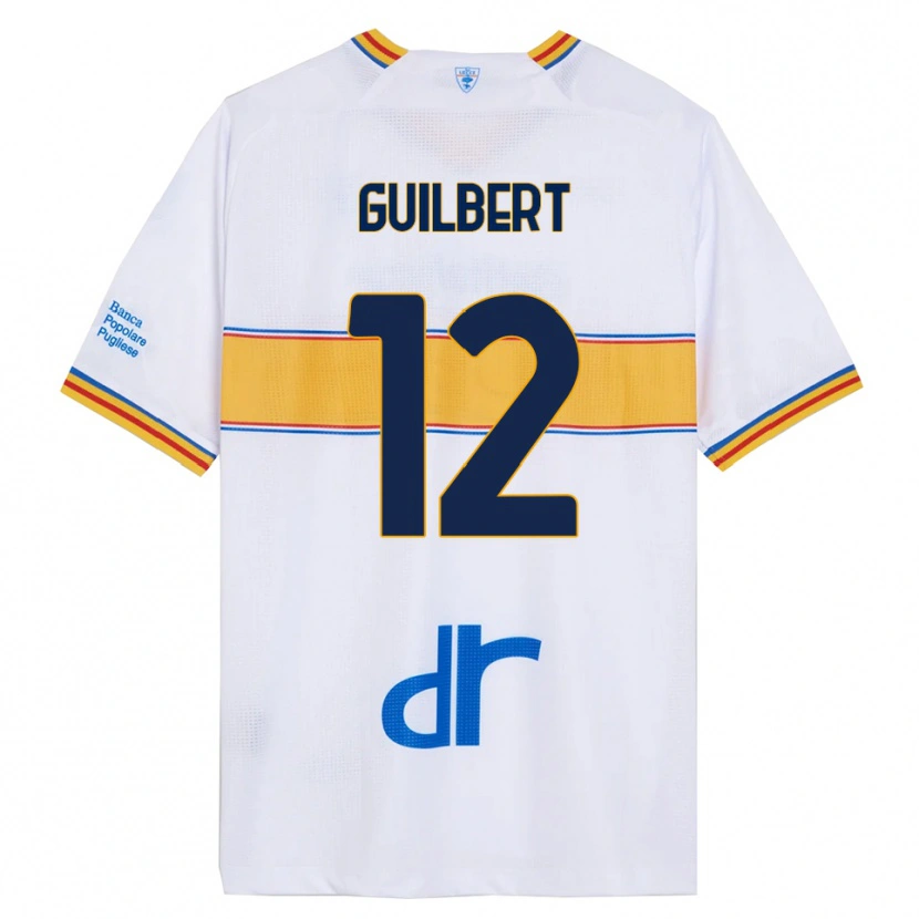 Danxen Mann Frédéric Guilbert #12 Hvit Gul Bortetrøye Drakt Trøye 2025/26 Skjorter T-Skjorte