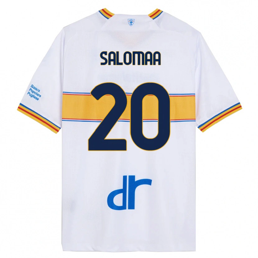 Danxen Mann Henri Salomaa #20 Hvit Gul Bortetrøye Drakt Trøye 2025/26 Skjorter T-Skjorte
