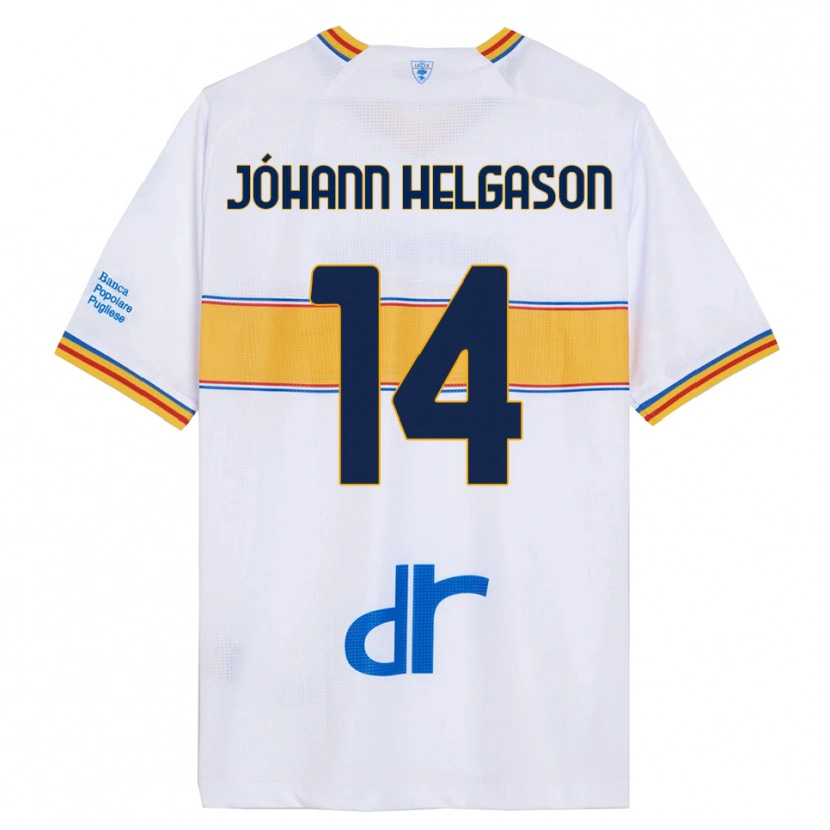 Danxen Mann Thórir Jóhann Helgason #14 Hvit Gul Bortetrøye Drakt Trøye 2025/26 Skjorter T-Skjorte