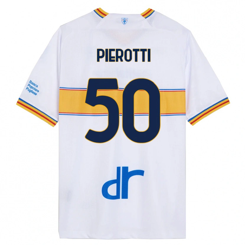 Danxen Mann Santiago Pierotti #50 Hvit Gul Bortetrøye Drakt Trøye 2025/26 Skjorter T-Skjorte