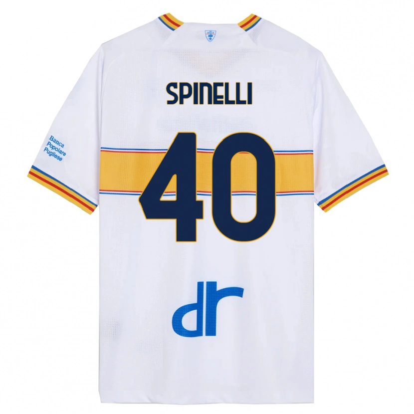 Danxen Mann Nicolò Spinelli #40 Hvit Gul Bortetrøye Drakt Trøye 2025/26 Skjorter T-Skjorte