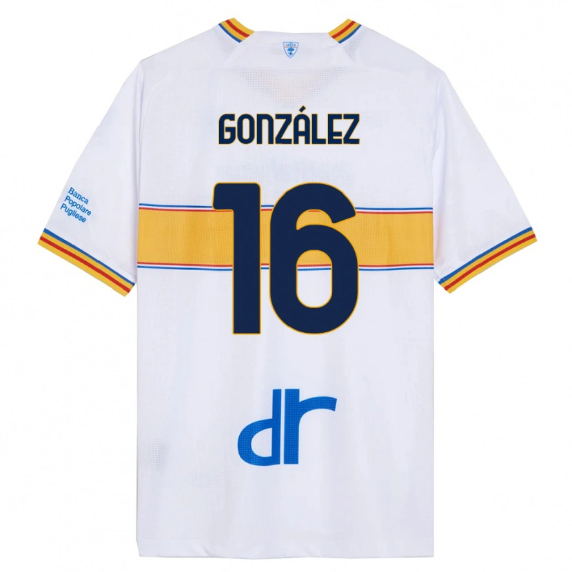 Danxen Mann Joan González #16 Hvit Gul Bortetrøye Drakt Trøye 2025/26 Skjorter T-Skjorte