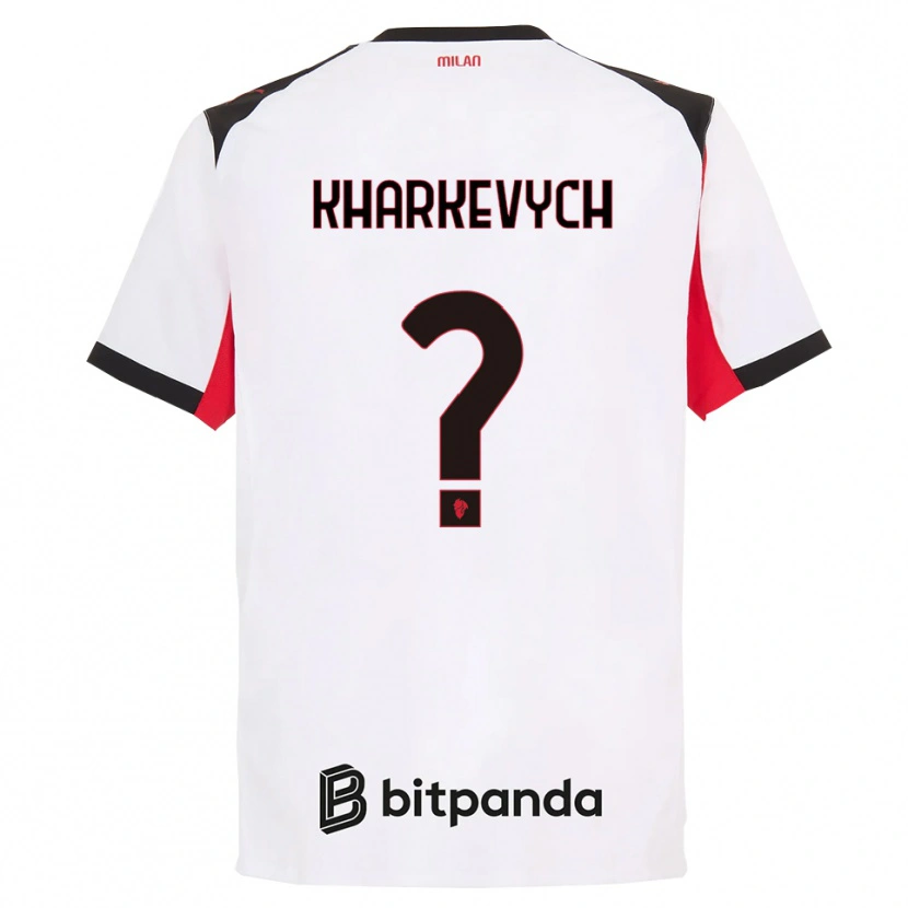 Danxen Mann Yaroslav Kharkevych #0 Hvit Svart Bortetrøye Drakt Trøye 2025/26 Skjorter T-Skjorte