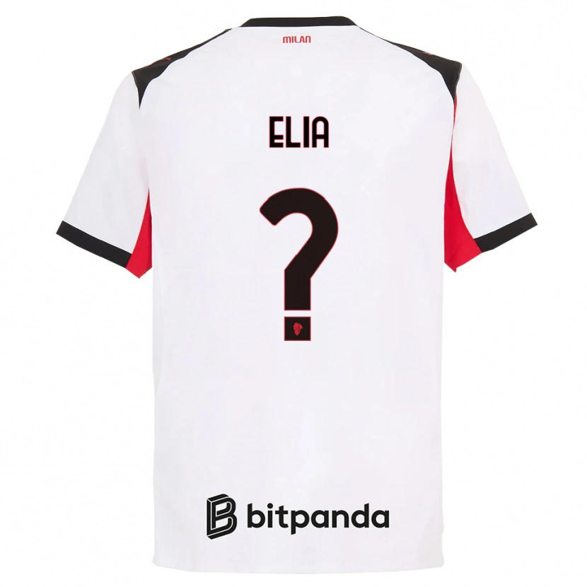 Danxen Mann Emanuele Elia #0 Hvit Svart Bortetrøye Drakt Trøye 2025/26 Skjorter T-Skjorte