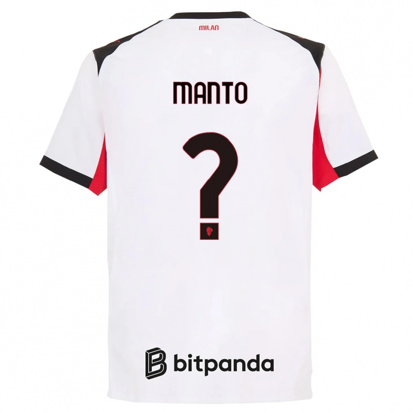 Danxen Mann Gaetano Manto #0 Hvit Svart Bortetrøye Drakt Trøye 2025/26 Skjorter T-Skjorte