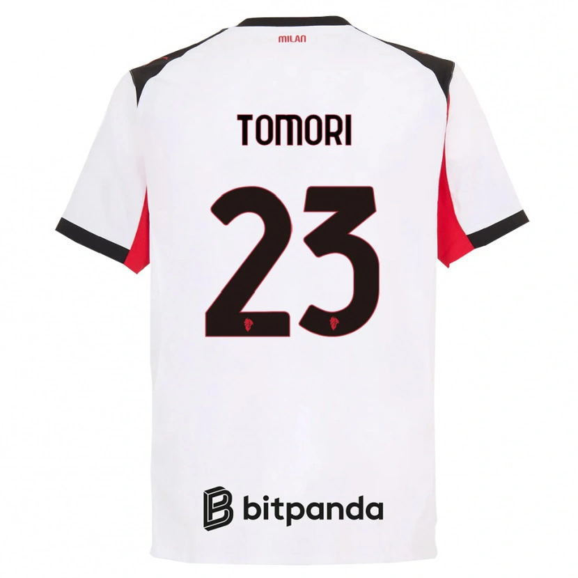 Danxen Mann Fikayo Tomori #23 Hvit Svart Bortetrøye Drakt Trøye 2025/26 Skjorter T-Skjorte