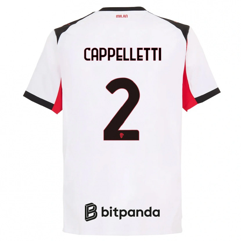 Danxen Mann Mattia Cappelletti #2 Hvit Svart Bortetrøye Drakt Trøye 2025/26 Skjorter T-Skjorte