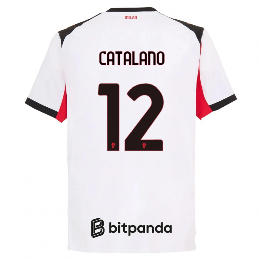 Danxen Mann Alessio Catalano #12 Hvit Svart Bortetrøye Drakt Trøye 2025/26 Skjorter T-Skjorte