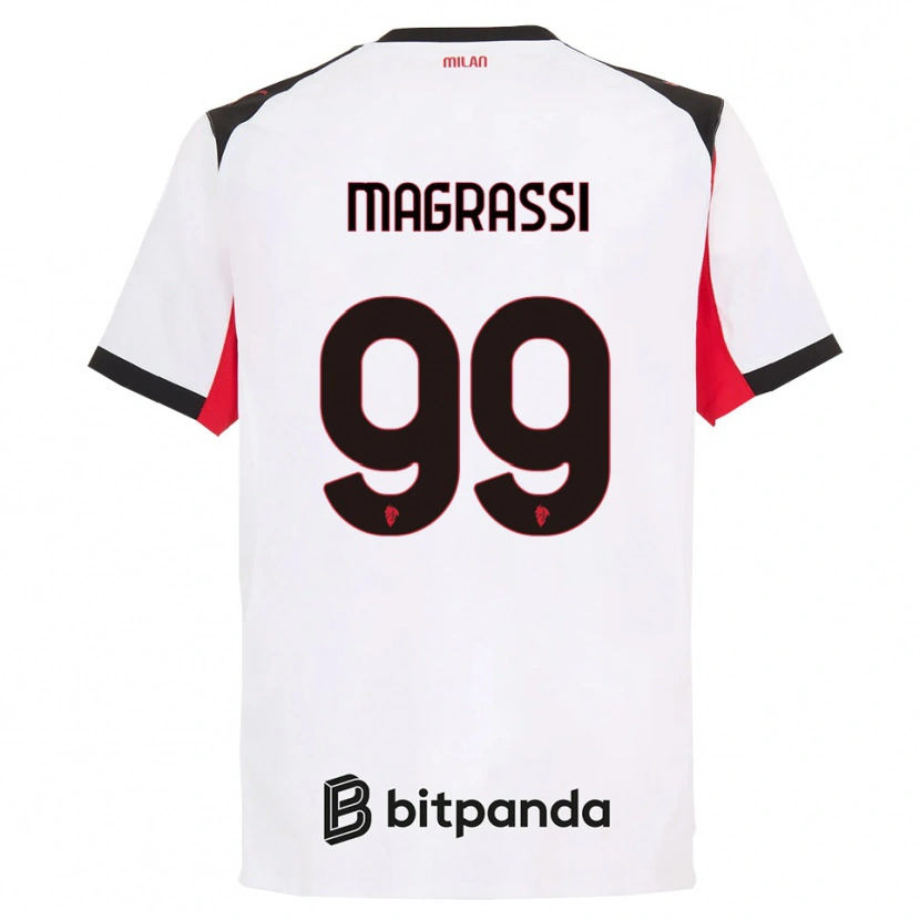 Danxen Mann Andrea Magrassi #99 Hvit Svart Bortetrøye Drakt Trøye 2025/26 Skjorter T-Skjorte