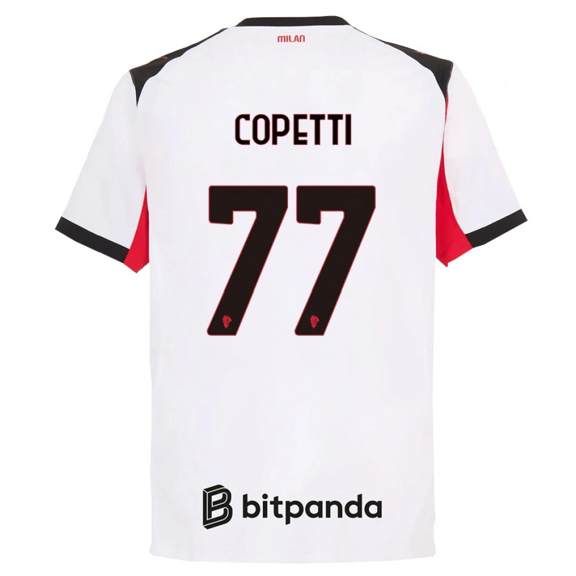 Danxen Mann Matilde Copetti #77 Hvit Svart Bortetrøye Drakt Trøye 2025/26 Skjorter T-Skjorte