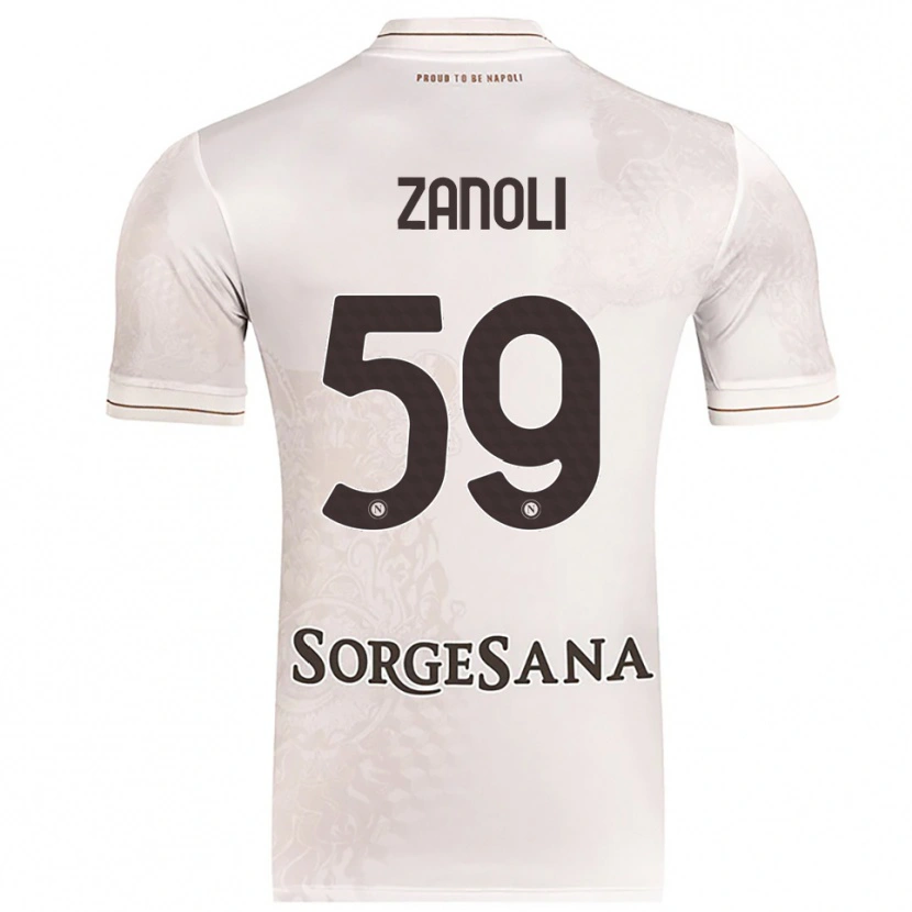 Danxen Mann Alessandro Zanoli #59 Champagne Brun Bortetrøye Drakt Trøye 2025/26 Skjorter T-Skjorte