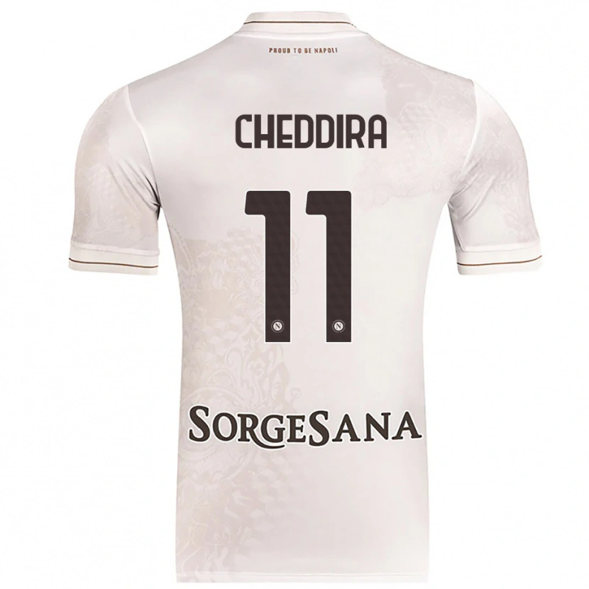 Danxen Mann Walid Cheddira #11 Champagne Brun Bortetrøye Drakt Trøye 2025/26 Skjorter T-Skjorte