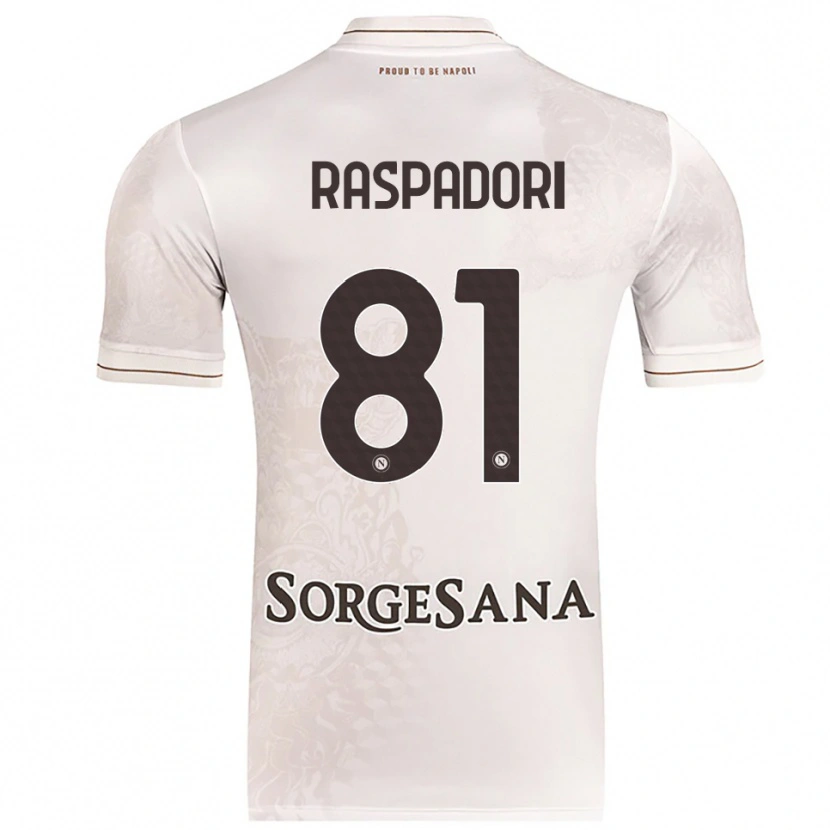 Danxen Mann Giacomo Raspadori #81 Champagne Brun Bortetrøye Drakt Trøye 2025/26 Skjorter T-Skjorte