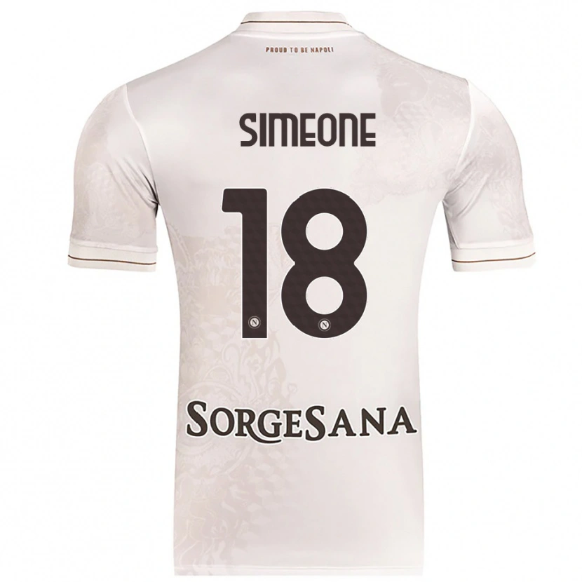 Danxen Mann Giovanni Simeone #18 Champagne Brun Bortetrøye Drakt Trøye 2025/26 Skjorter T-Skjorte