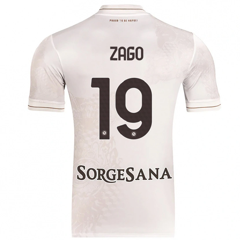 Danxen Mann Gabriele Zago #19 Champagne Brun Bortetrøye Drakt Trøye 2025/26 Skjorter T-Skjorte