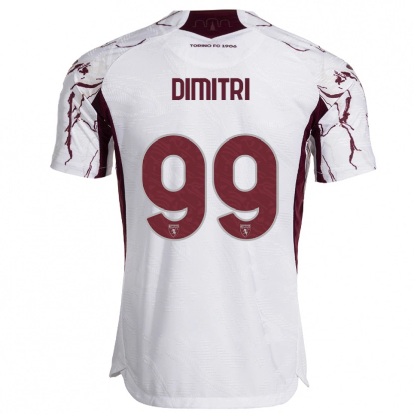 Danxen Mann Matteo Dimitri #99 Hvit Burgunder Bortetrøye Drakt Trøye 2025/26 Skjorter T-Skjorte