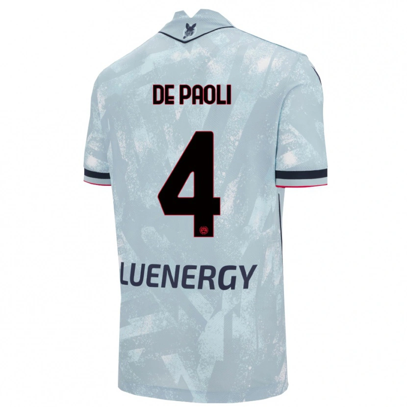Danxen Mann Cristiano De Paoli #4 Lyseblå Svart Bortetrøye Drakt Trøye 2025/26 Skjorter T-Skjorte