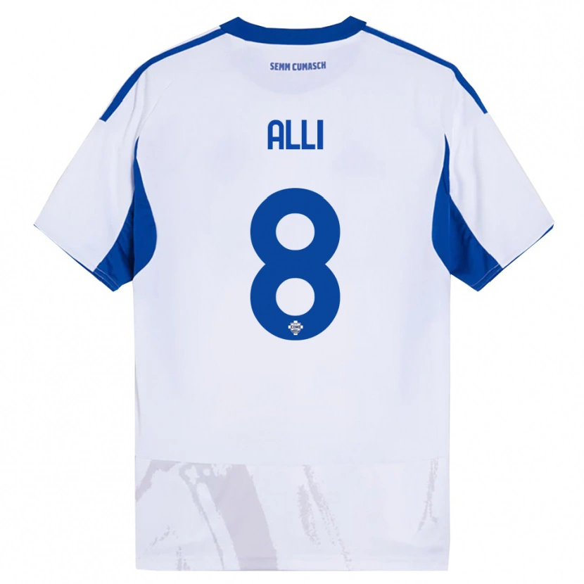 Danxen Mann Dele Alli #8 Hvit Blå Bortetrøye Drakt Trøye 2025/26 Skjorter T-Skjorte