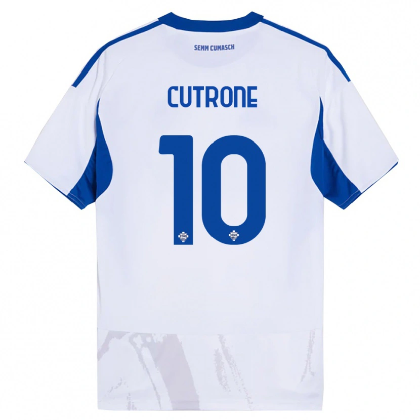 Danxen Mann Patrick Cutrone #10 Hvit Blå Bortetrøye Drakt Trøye 2025/26 Skjorter T-Skjorte