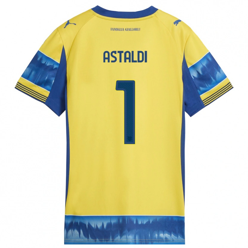 Danxen Mann Gianluca Astaldi #1 Gul Blå Bortetrøye Drakt Trøye 2025/26 Skjorter T-Skjorte