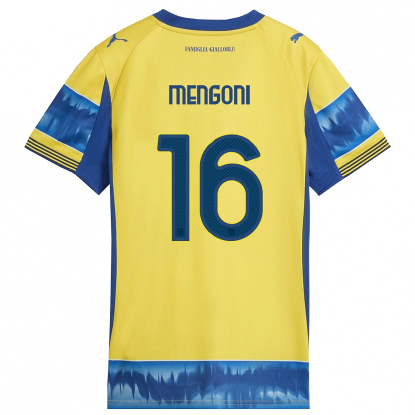 Danxen Mann Filippo Mengoni #16 Gul Blå Bortetrøye Drakt Trøye 2025/26 Skjorter T-Skjorte