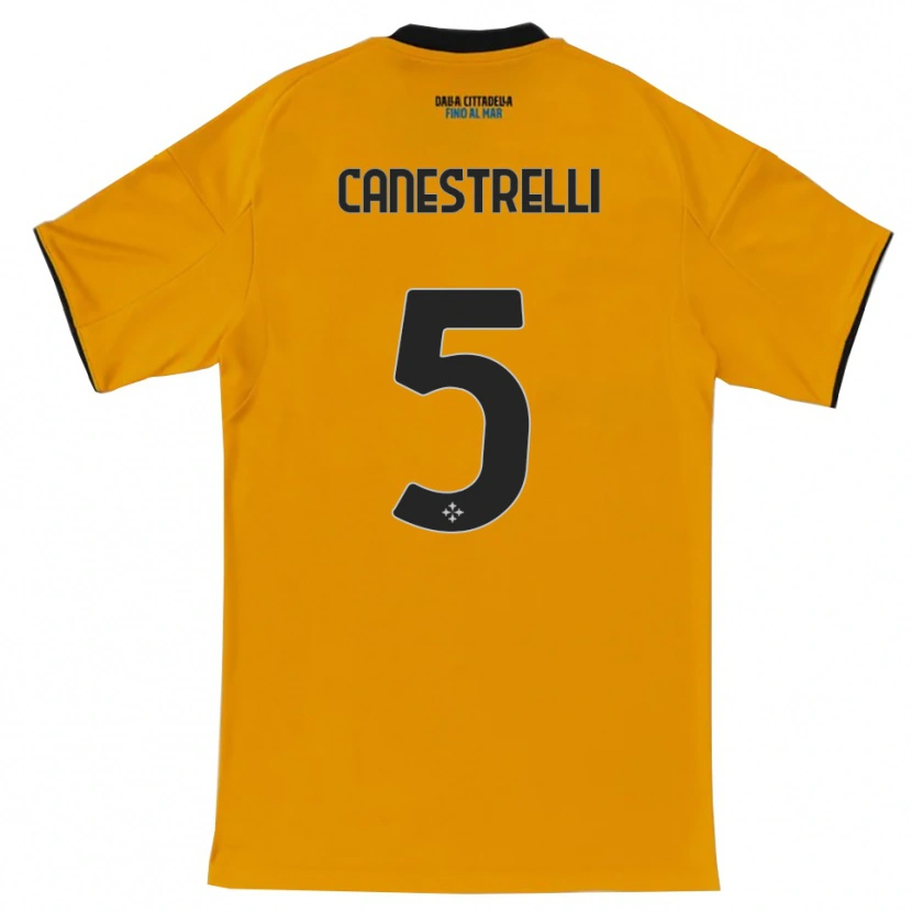 Danxen Mann Simone Canestrelli #5 Oransje Blå Bortetrøye Drakt Trøye 2025/26 Skjorter T-Skjorte