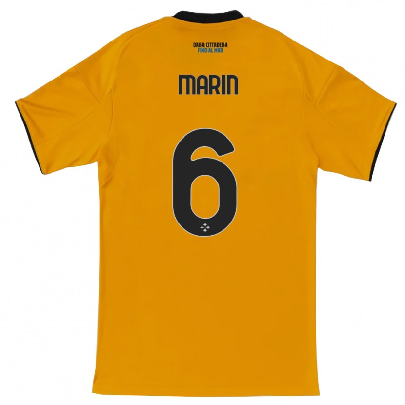 Danxen Mann Marius Marin #6 Oransje Blå Bortetrøye Drakt Trøye 2025/26 Skjorter T-Skjorte