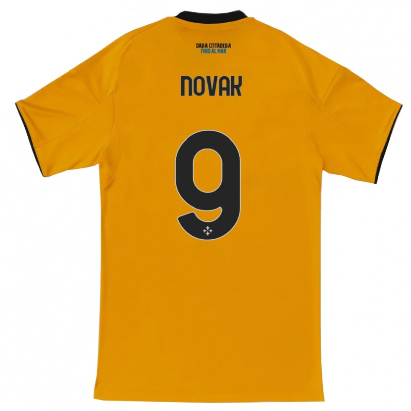 Danxen Mann Maros Novak #9 Oransje Blå Bortetrøye Drakt Trøye 2025/26 Skjorter T-Skjorte