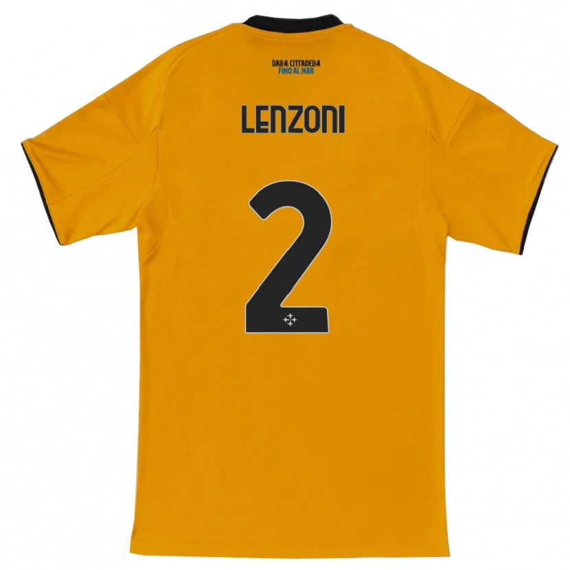 Danxen Mann Samuele Lenzoni #2 Oransje Blå Bortetrøye Drakt Trøye 2025/26 Skjorter T-Skjorte
