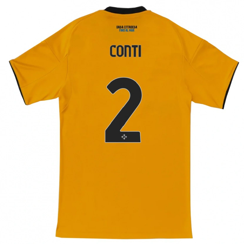 Danxen Mann Niccolò Conti #2 Oransje Blå Bortetrøye Drakt Trøye 2025/26 Skjorter T-Skjorte