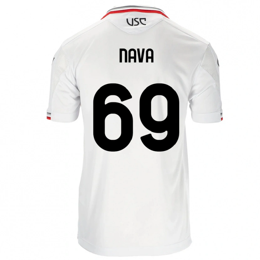Danxen Mann Lapo Nava #69 Hvit Rød Bortetrøye Drakt Trøye 2025/26 Skjorter T-Skjorte