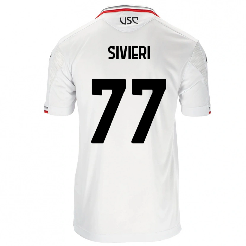 Danxen Mann Lorenzo Sivieri #77 Hvit Rød Bortetrøye Drakt Trøye 2025/26 Skjorter T-Skjorte