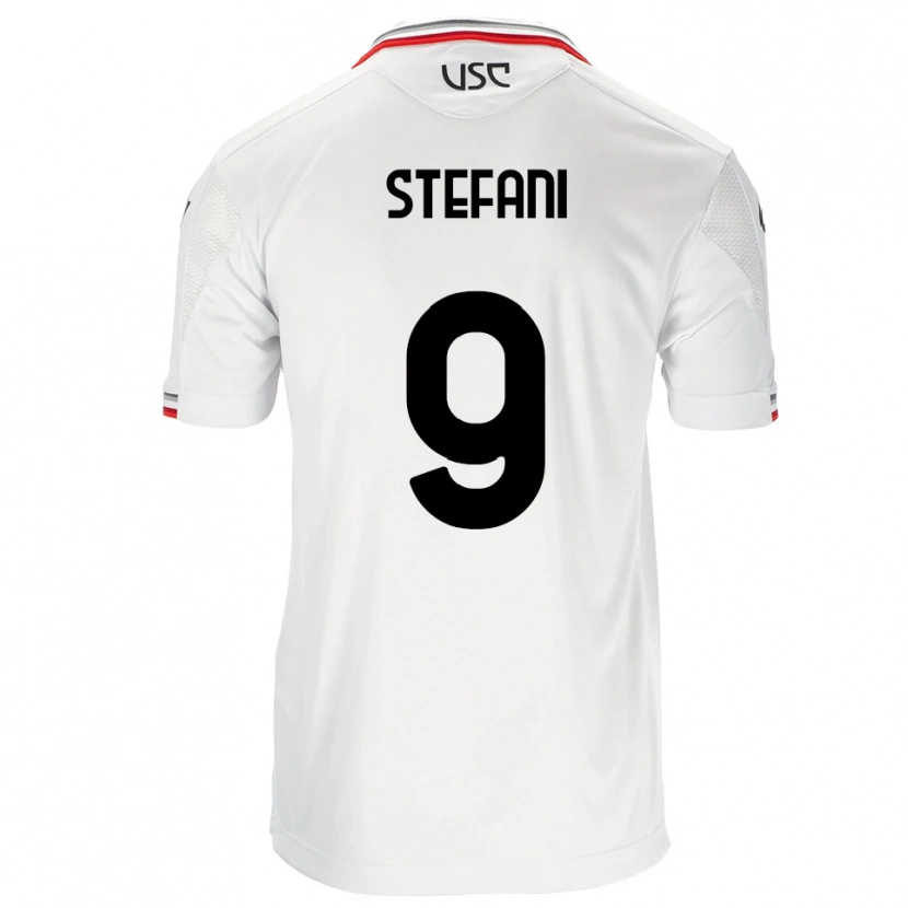 Danxen Mann Christian Stefani #9 Hvit Rød Bortetrøye Drakt Trøye 2025/26 Skjorter T-Skjorte